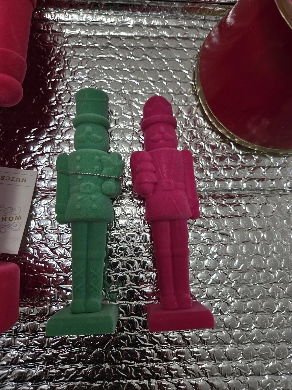 Pink Velvet Nutcracker Figurine Set - Chritmas Decore